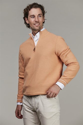 HALF ZIP STRUCTURE KNIT