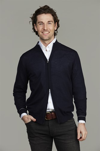 MERINO FULL ZIP PLAIN KNIT
