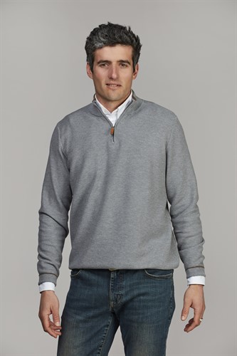 HALF ZIP STRUCTURE KNIT