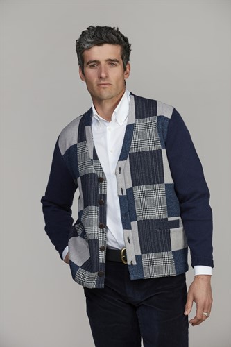 WOVEN FRONT CARDIGAN